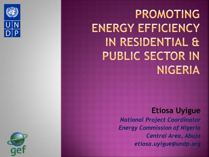 promoting energy efficiency in residential public sector in nigeria