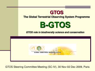 GTOS The Global Terrestrial Observing System Programme