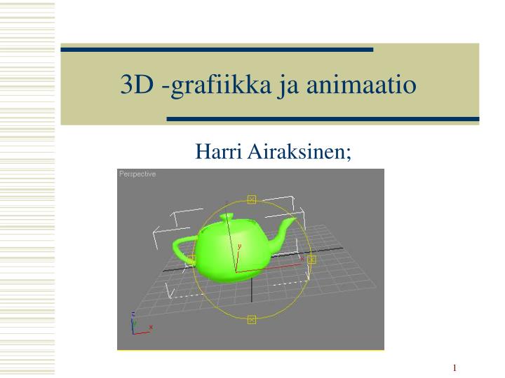 3d grafiikka ja animaatio