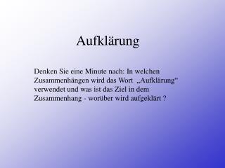 aufkl rung