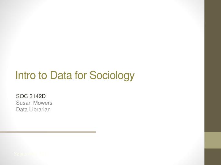 intro to data for sociology