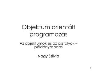 objektum orient lt programoz s