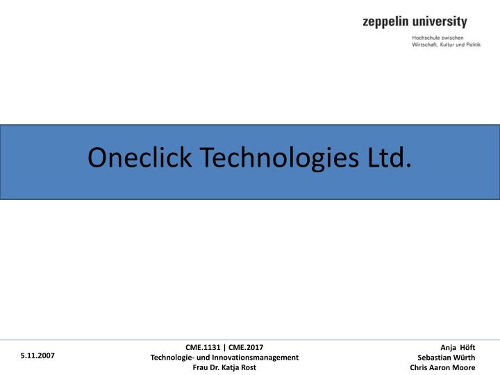 oneclick technologies ltd