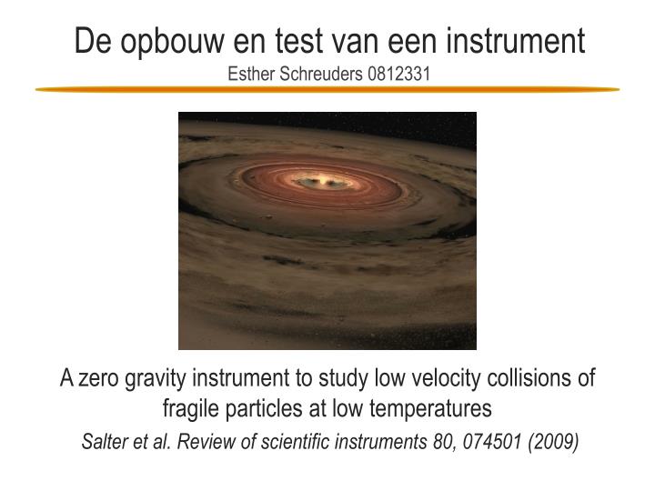 de opbouw en test van een instrument esther schreuders 0812331