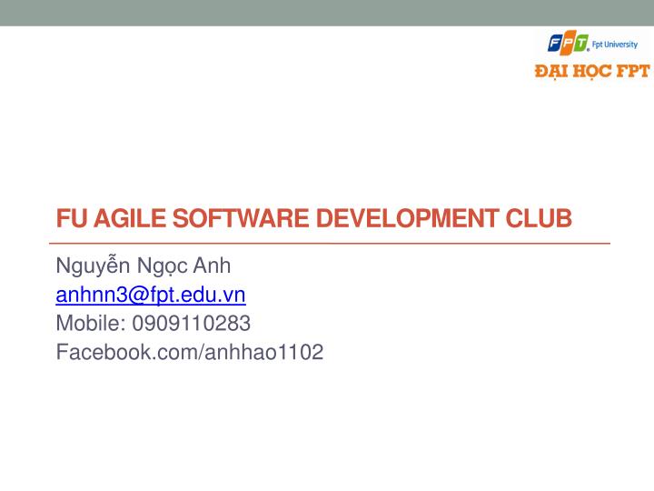 fu agile software development club