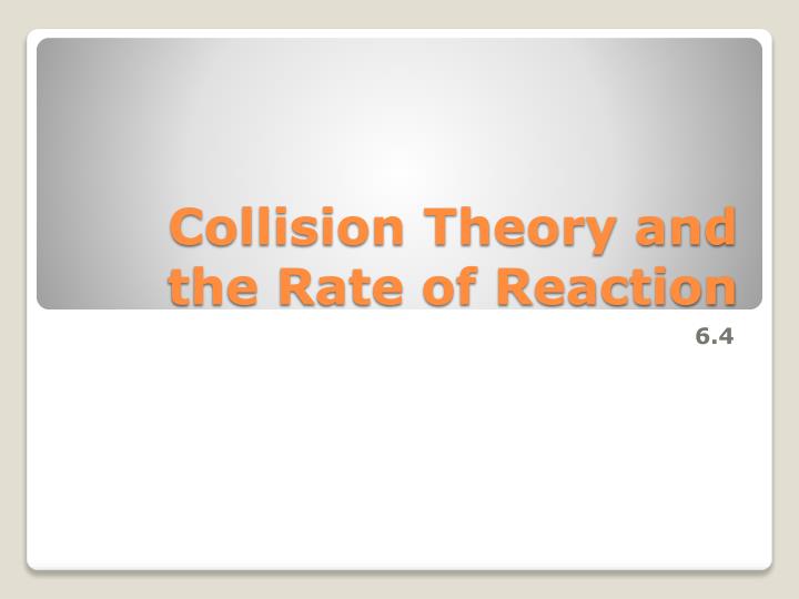 collision theory and the rate of reaction