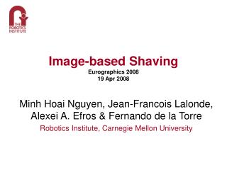 Image-based Shaving Eurographics 2008 19 Apr 2008