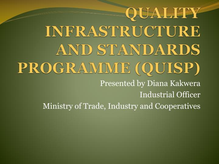 quality infrastructure and standards programme quisp