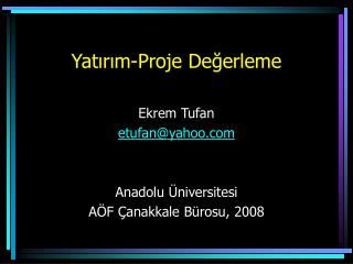 yat r m proje de erleme