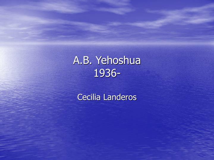 a b yehoshua 1936