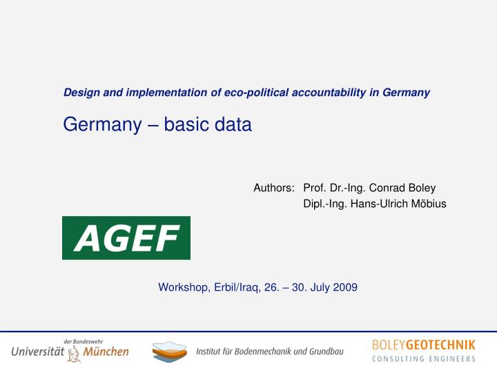 design and implementation of eco political accountability in germany germany basic data