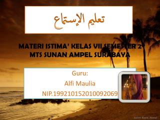 materi istima kelas vii semester 2 mts sunan ampel surabaya