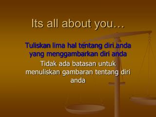its all about you