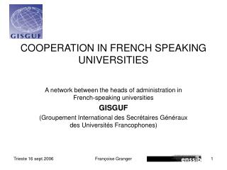 COOPERATION IN FRENCH SPEAKING UNIVERSITIES