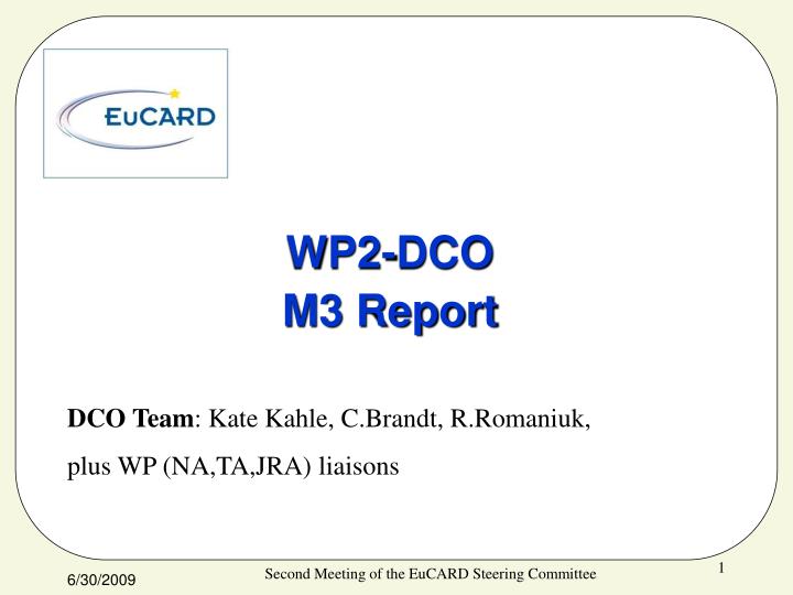 wp2 dco m3 report