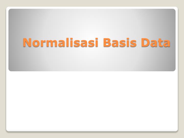 normalisasi basis data