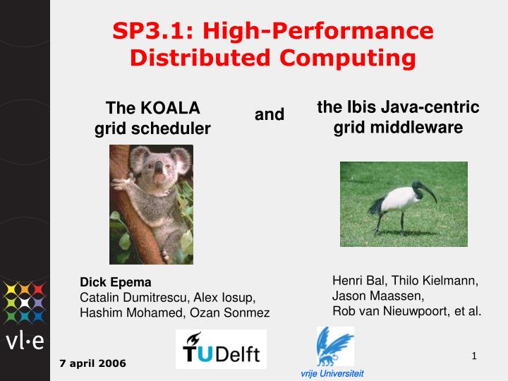 sp3 1 high performance distributed computing