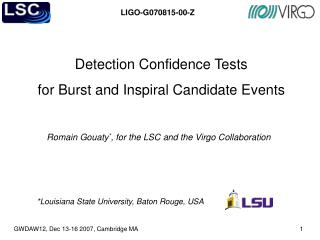 Detection Confidence Tests for Burst and Inspiral Candidate Events