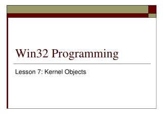 Win32 Programming