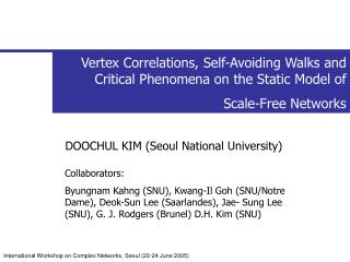 Vertex Correlations, Self-Avoiding Walks and Critical Phenomena on the Static Model of