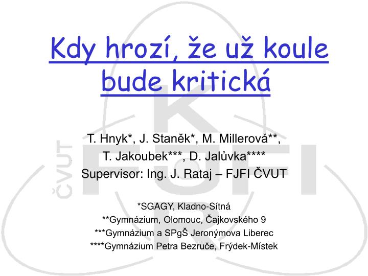 kdy hroz e u koule bude kritick