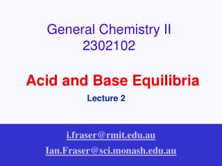 General Chemistry II 2302102