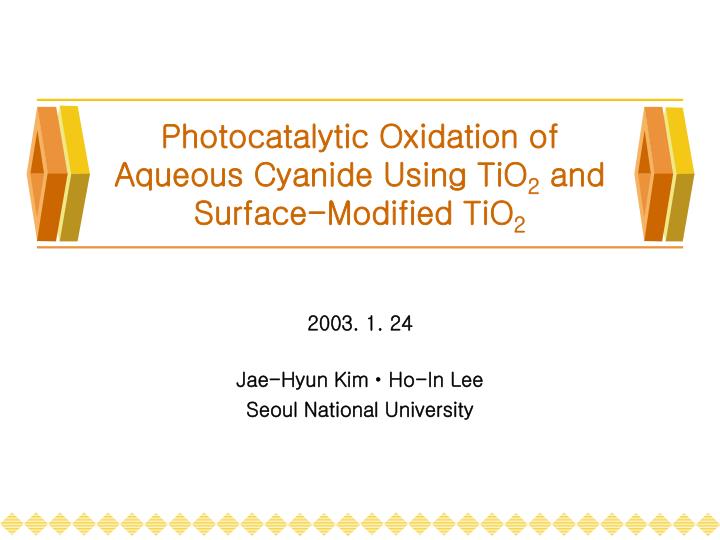 photocatalytic oxidation of aqueous cyanide using tio 2 and surface modified tio 2