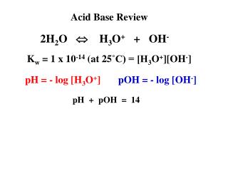 Acid Base Review