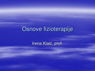 osnove fizioterapije