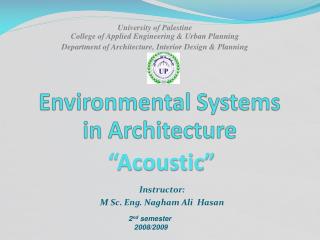 Environmental Systems in Architecture