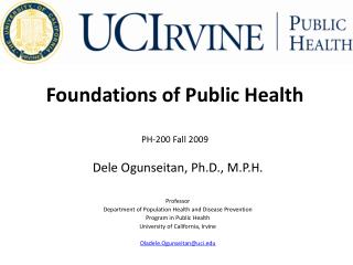 Foundations of Public Health PH-200 Fall 2009
