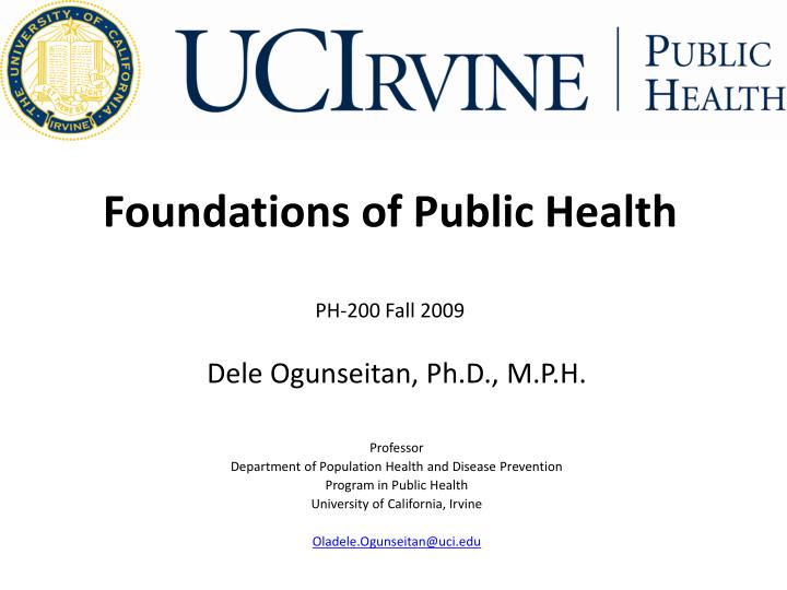 foundations of public health ph 200 fall 2009