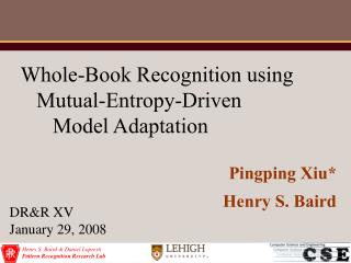 Whole-Book Recognition using Mutual-Entropy-Driven Model Adaptation