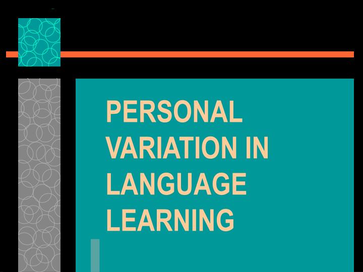 personal variation in language learning