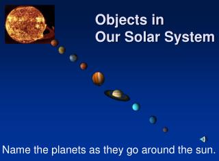 Name the planets as they go around the sun.