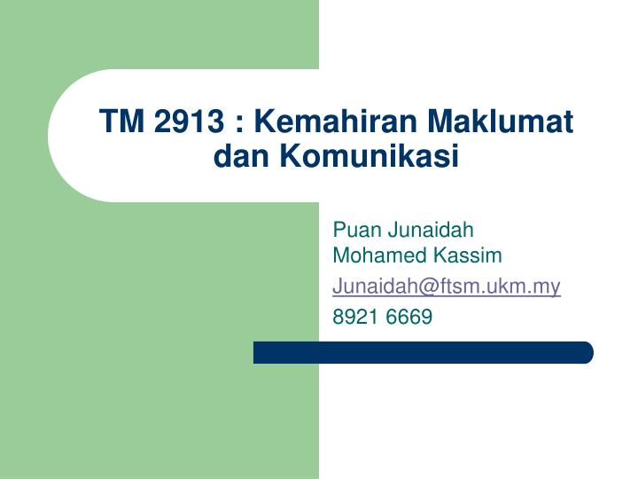 tm 2913 kemahiran maklumat dan komunikasi