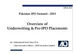Overview of Underwriting &amp; Pre-IPO Placements - slide 1