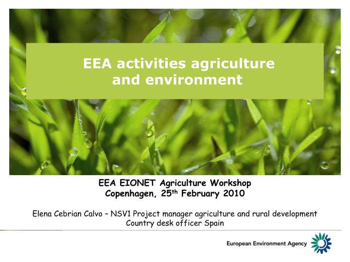 eea activities agriculture and environment