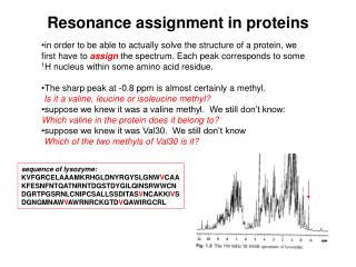 Resonance assignment in proteins