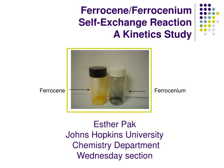 ferrocene ferrocenium self exchange reaction a kinetics study
