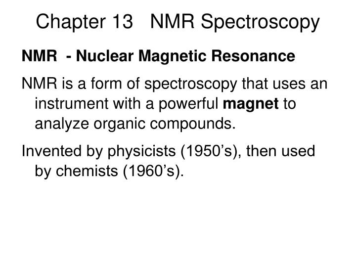 chapter 13 nmr spectroscopy