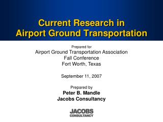 Current Research in Airport Ground Transportation