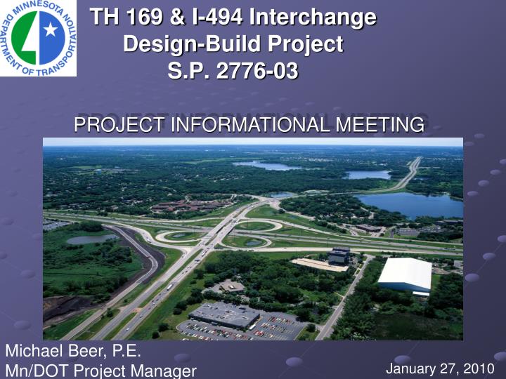 th 169 i 494 interchange design build project s p 2776 03