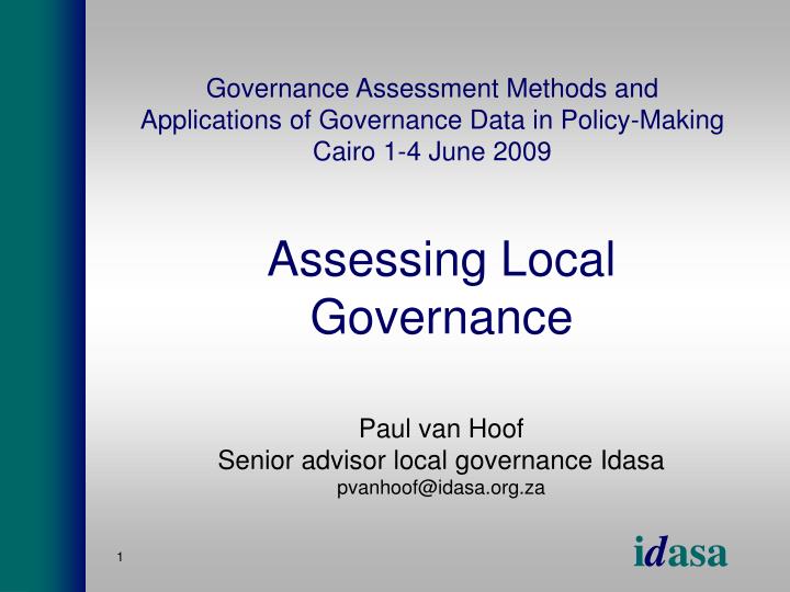 assessing local governance