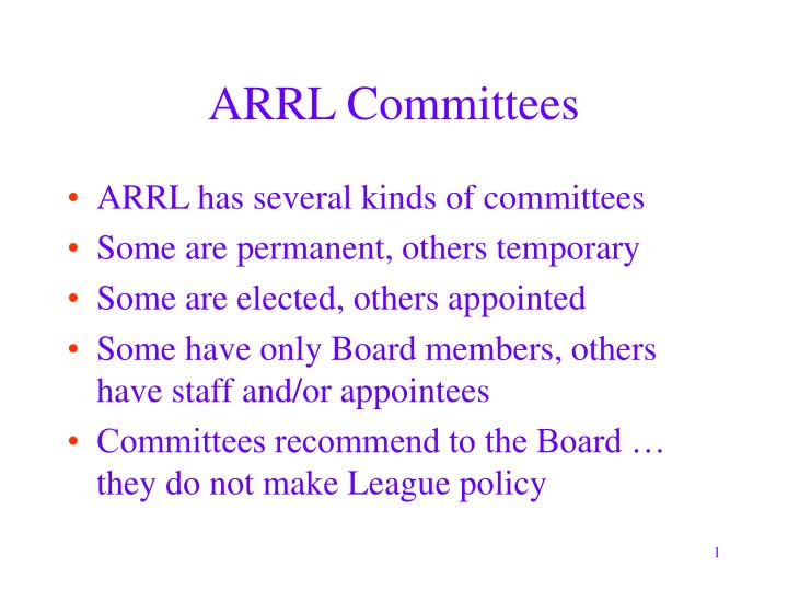 arrl committees