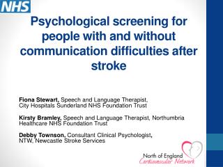 Psychological screening for people with and without communication difficulties after stroke