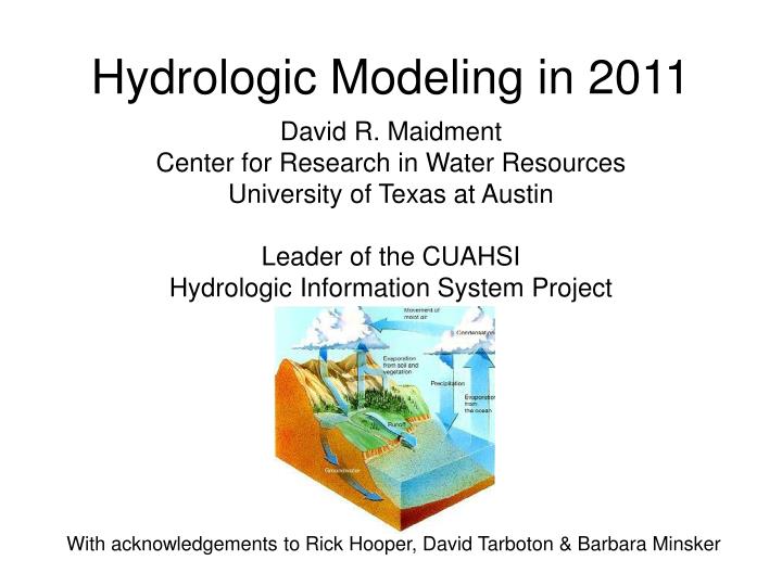 hydrologic modeling in 2011