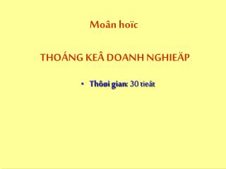mo n ho c tho ng ke doanh nghie p