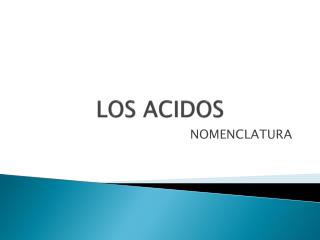 los acidos