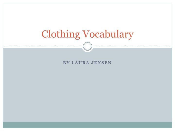 clothing vocabulary